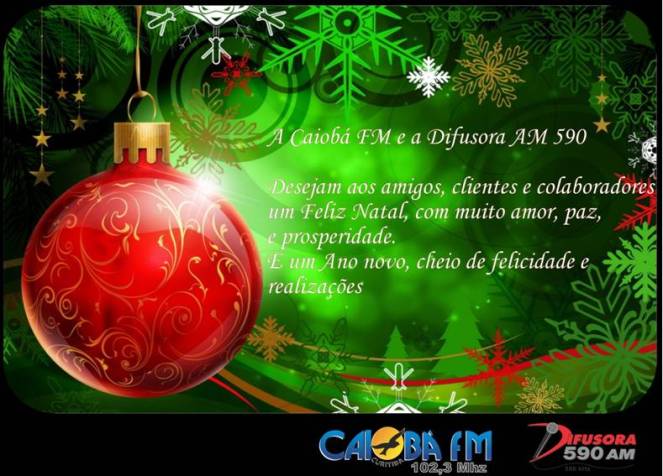 A rádio Caiobá FM e Difusora AM 590 desejam um Feliz Natal a todos – Chute  a pauta